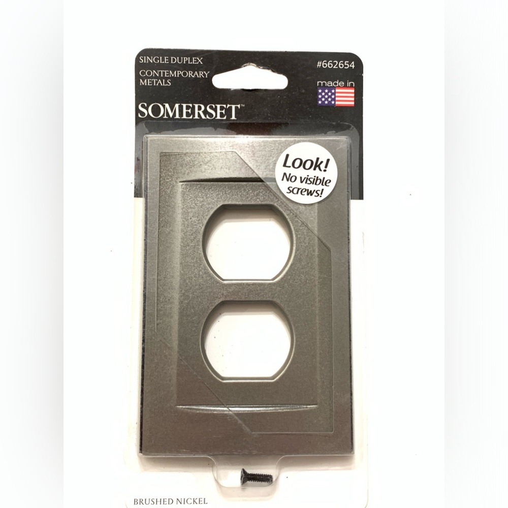 Somerset Single Duplex Light Switch Cover Wall Plate Brushed Nickel